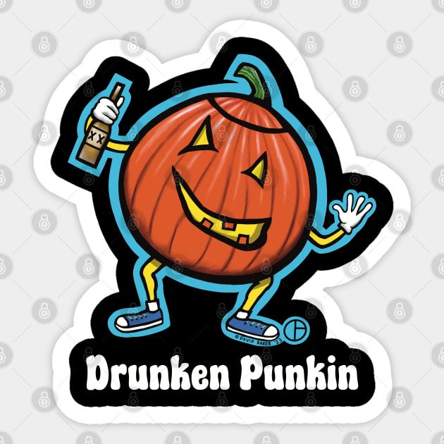 Drunken Punkin Sticker by Art from the Blue Room